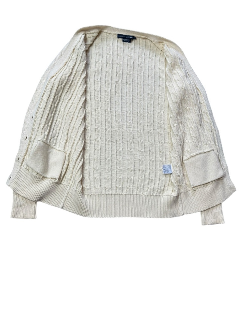 Ralph Lauren Cable Knit Shoulder Patch Cardigan size M - Picture 4 of 9